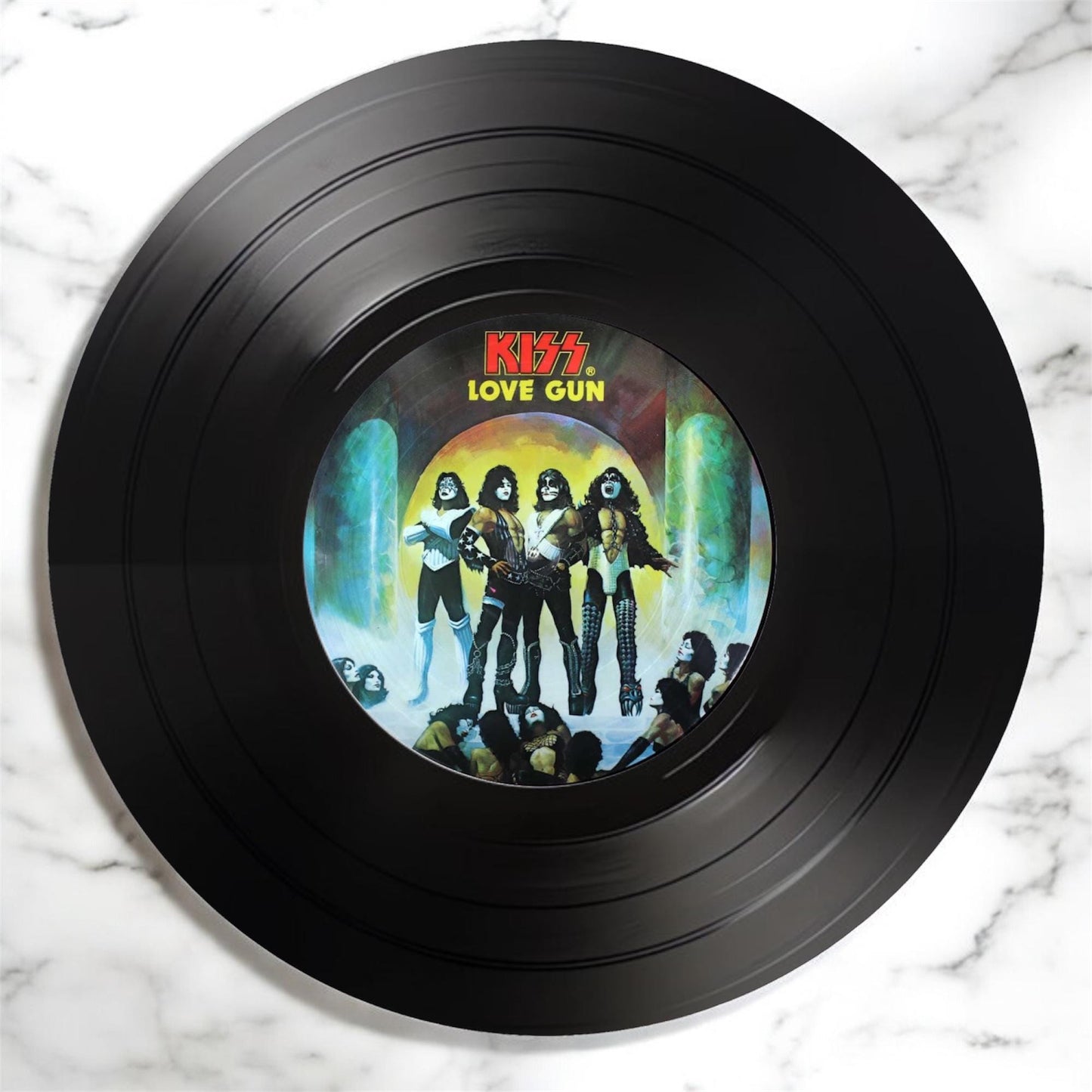 Set of 4 Kiss drink coasters| Kiss coasters| Gifts for her| Music fan gift| Rock music | Rock gifts| Gift for him| classic rock gift|