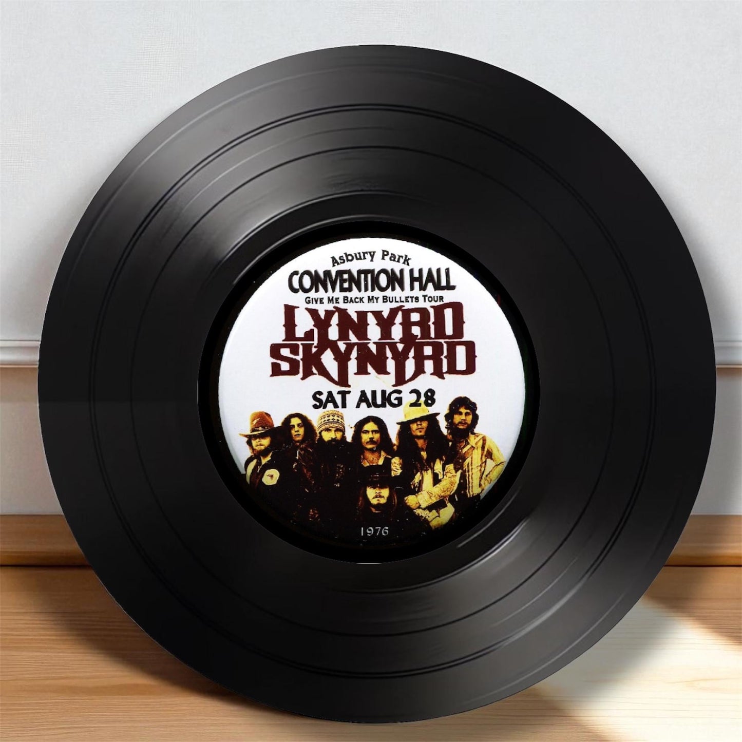 Set of 4 Lynyrd Skynyrd Round Record Coasters Retro Decor, Man Cave Decor, Rock Band, Music Themed, Rock Music Gift, Lynyrd Skynyrd gift,