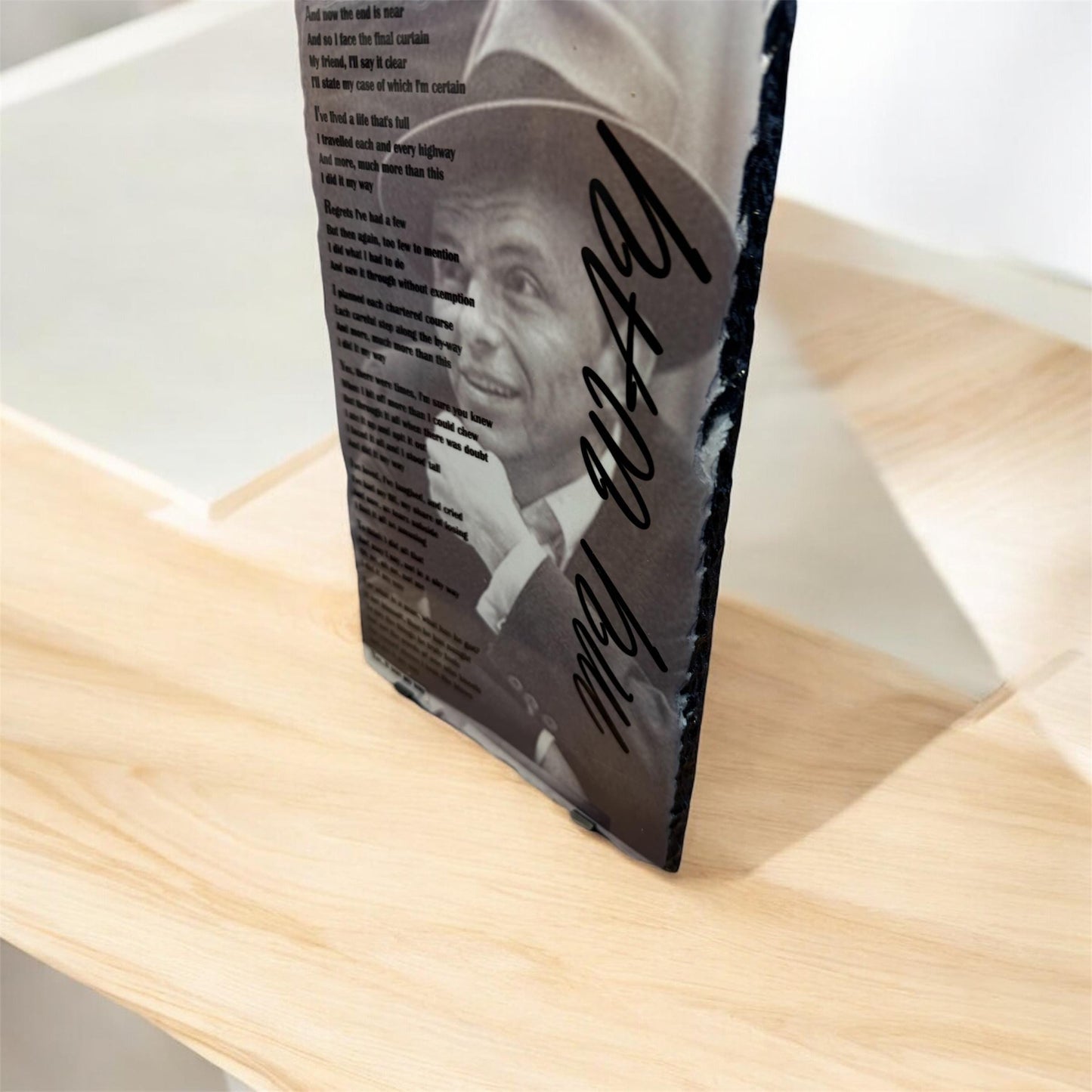 Timeless Elegance: Handmade Slate Plaque with Frank Sinatra's 'My Way' Lyrics, HomeDecor, Song Lyrics, Handmade, Gift For Him, Gift For Her