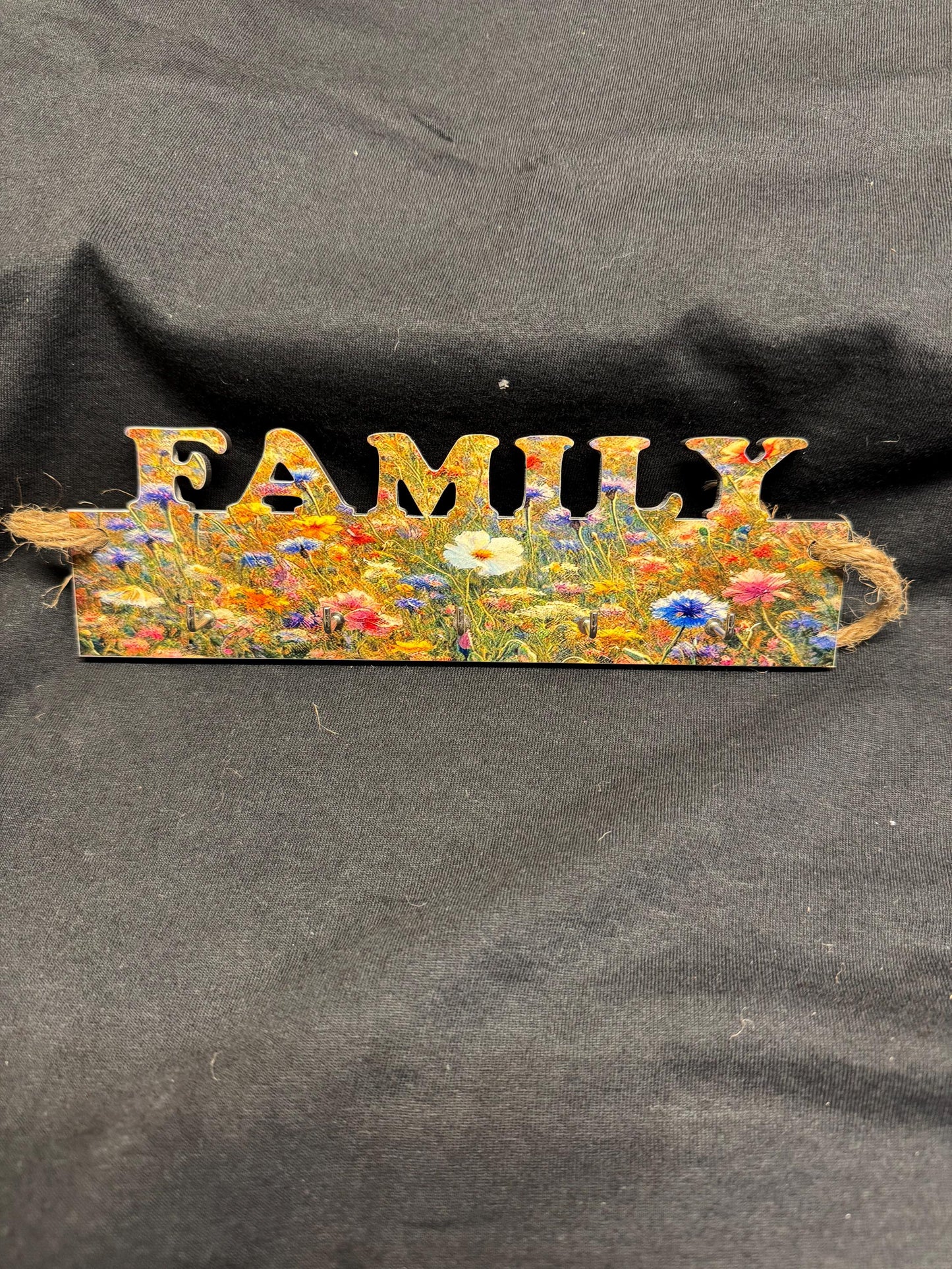 Family key holder | hardboard key holder| family picture | personalised key holder | five hook key holder| gift for friends | Christmas gift