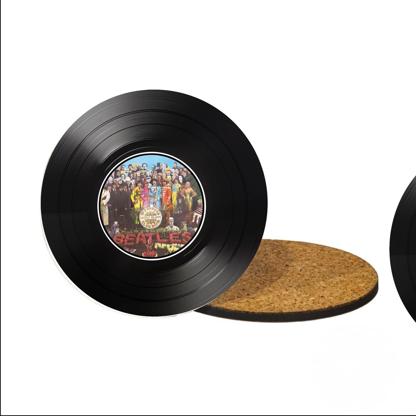 Set of 4 Round Record Coasters Featuring The Beatles, Music Lover Gift Unique Coasters, Beatles Coasters, Record Coasters, Music Memorabilia