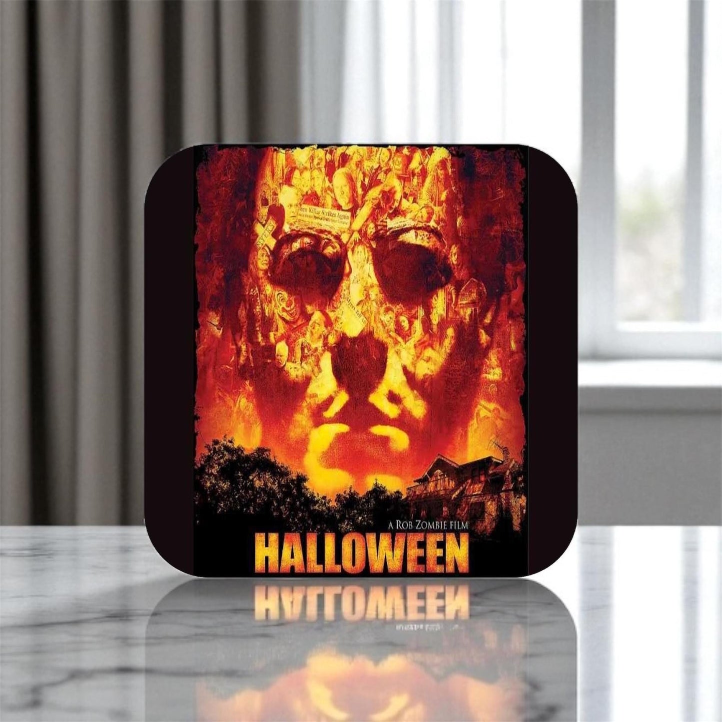 Set of 4 Halloween Coasters, gifts for him| gifts for Horror lovers | gifts for her| Scream fans coasters| iconic coasters| horror fans