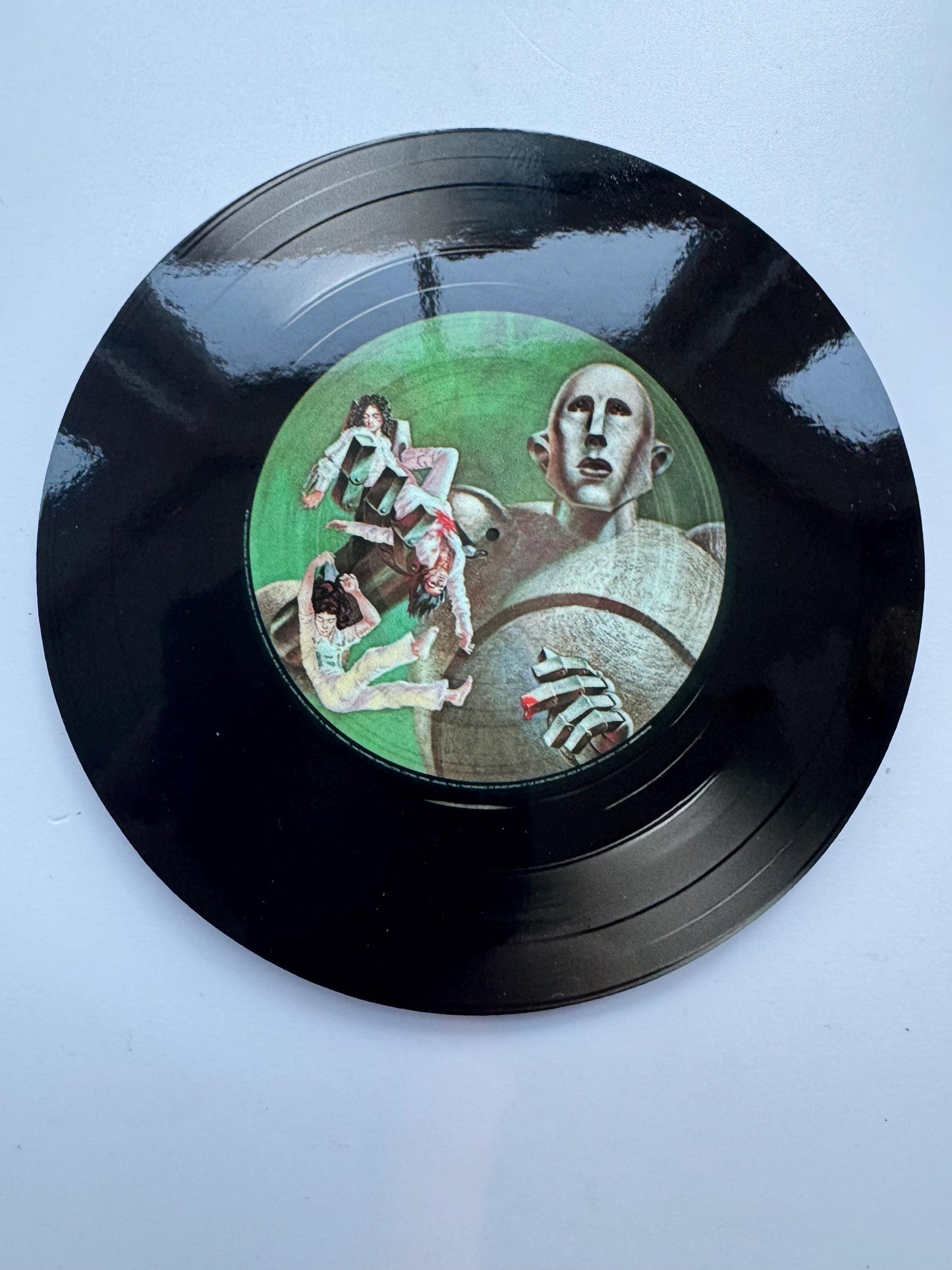 Set of 4 round Queen record cover coasters| round coasters| record covers | man cave coaster| gifts for him | drink coasters