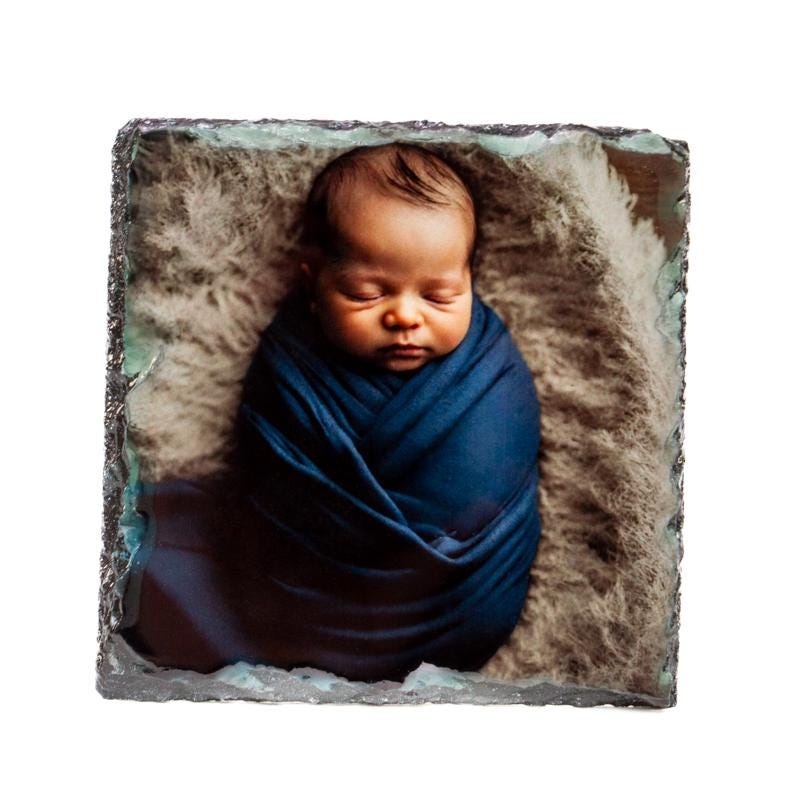Personalised photo slate| your picture| gift for birthday| gift for christmas| natural rock photo slate