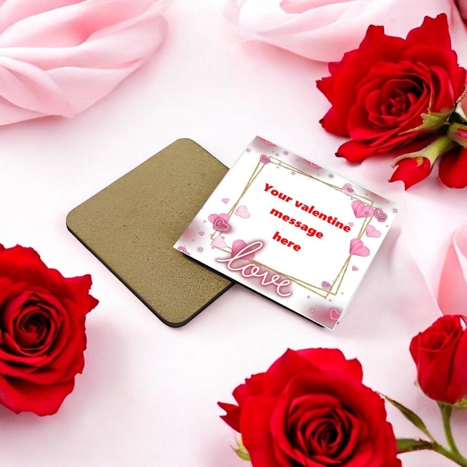 Custom Valentine Coaster, Personalised Love Gift for Him or Her,Custom Valentine Coaster, Personalised Love Gift for Him or Her