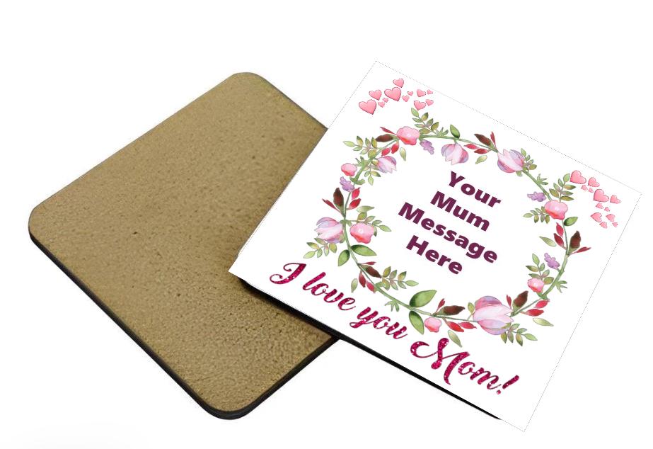 Personalized Mother's Day Birthday Coaster, Custom Gift for Mum