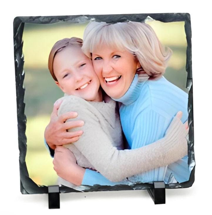 Personalised photo slate| your picture| gift for birthday| gift for christmas| natural rock photo slate