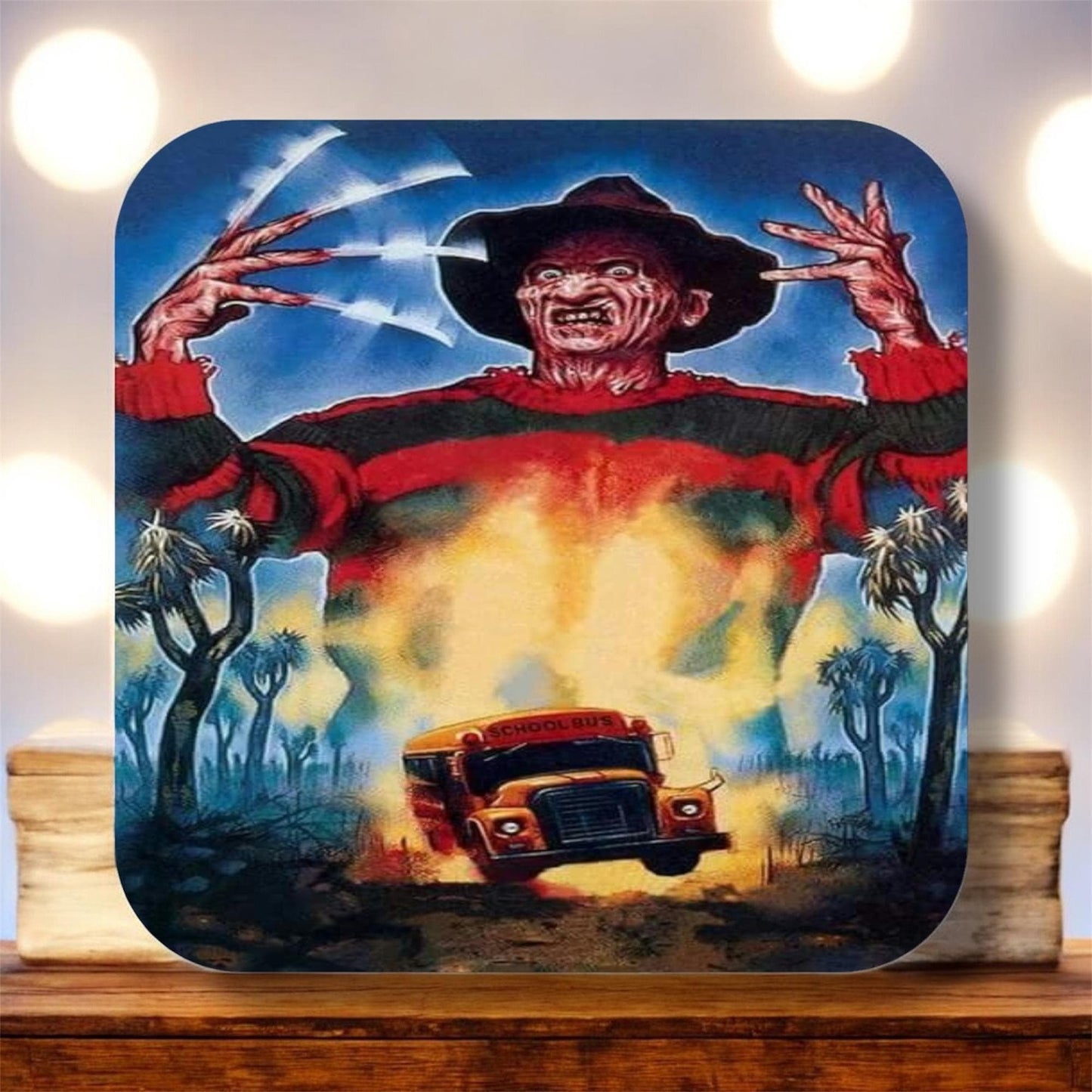 Set of 4 Nightmare on Elm Street Coasters, gifts for him| gifts for Horror lovers | gifts for her| Freddie Kruger| iconic coasters
