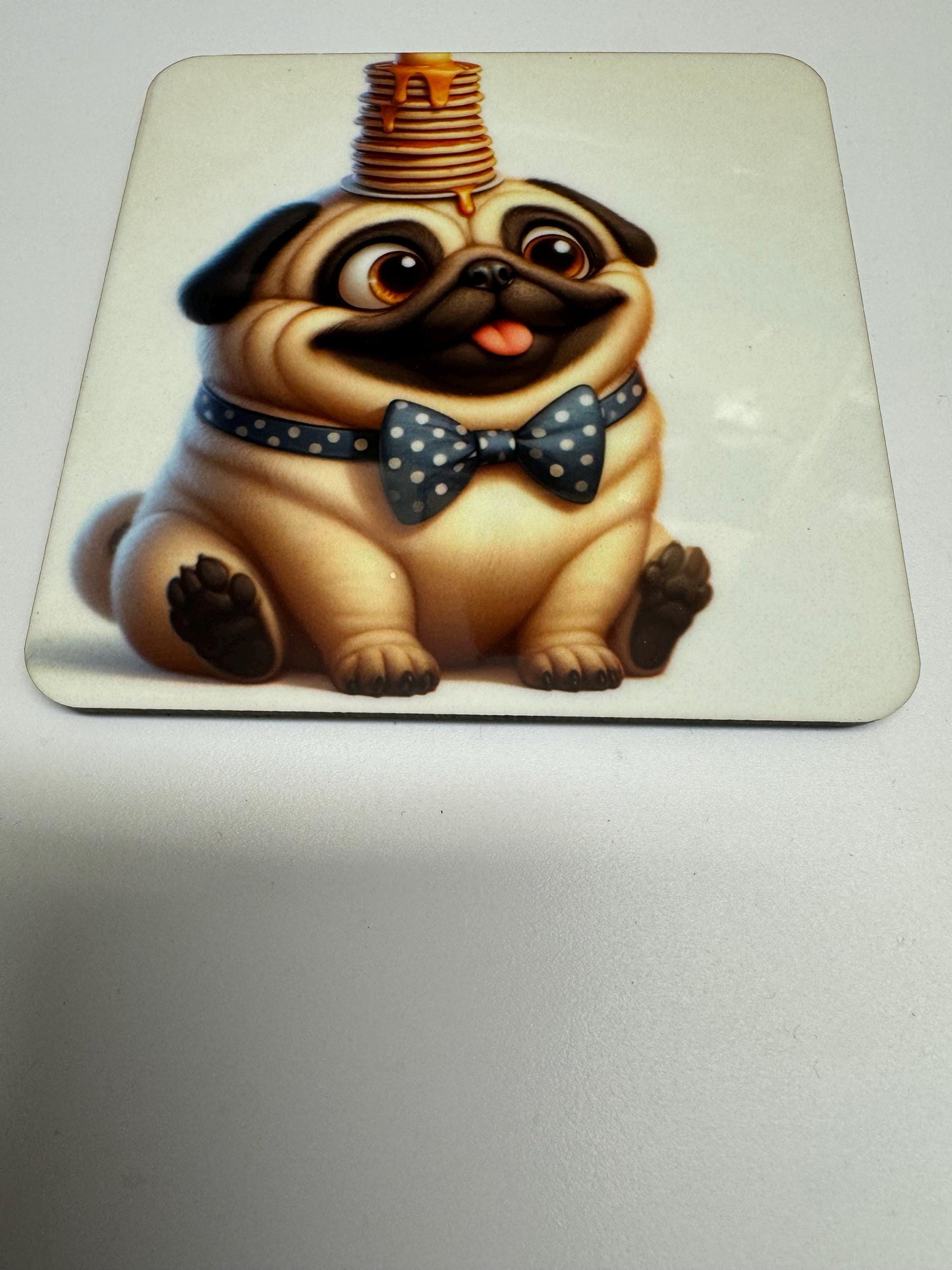Set of 4 Cute Pug Coasters, Handmade Dog Lover Gift, Dog Coasters, Pug Coasters, Pug Appreciation Gift, Pug Souvenir, Pug Birthday Gift, Drink Coasters