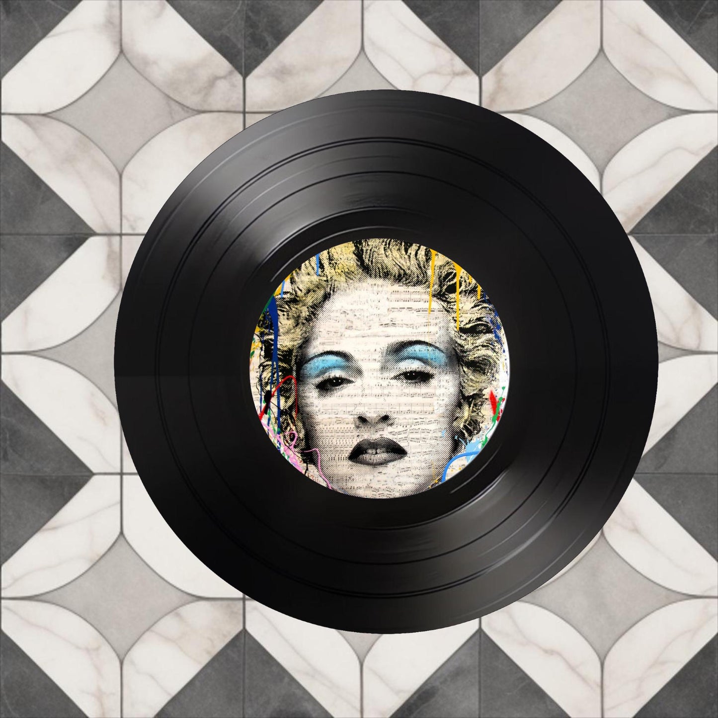 Set of 4 Madonna Round Record Coasters Retro Decor, Man Cave Decor, Rock gift, Music Themed, Rock Music Gift, Madonna gift,