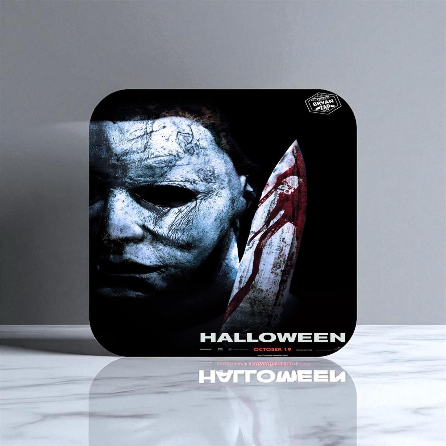 Set of 4 Halloween Coasters, gifts for him| gifts for Horror lovers | gifts for her| Scream fans coasters| iconic coasters| horror fans