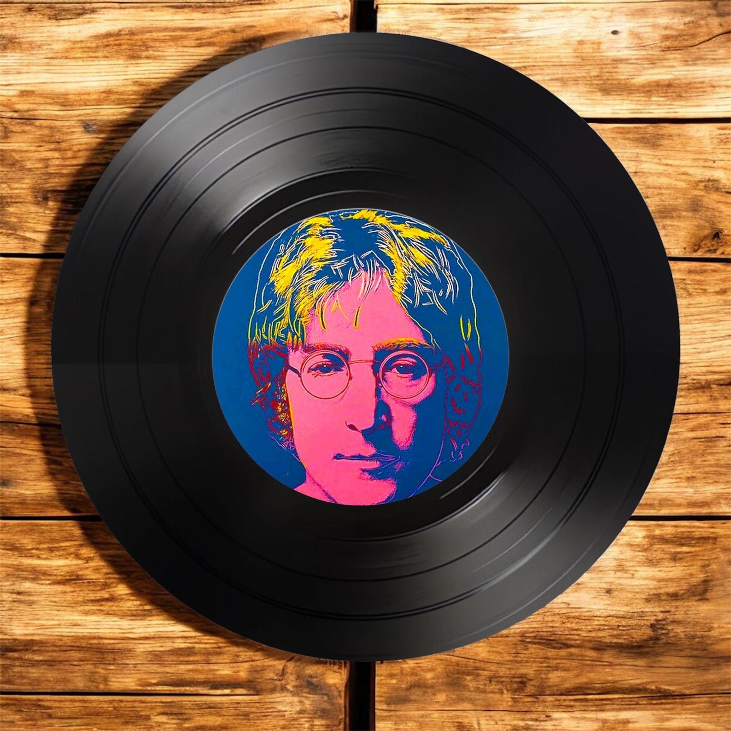 Set of 4 Andy Warhol Round Record Coasters Featuring music legends Michael Jackson, Prince,John Lennon and Blondie, Music legends gift