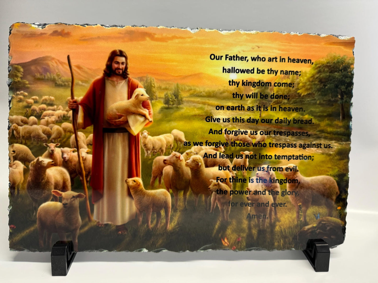 Lords prayer slate| bible gift| religious gift| Jesus and sheep | bible verse| bible prayer| gift for her | Christian gift | Christianity |