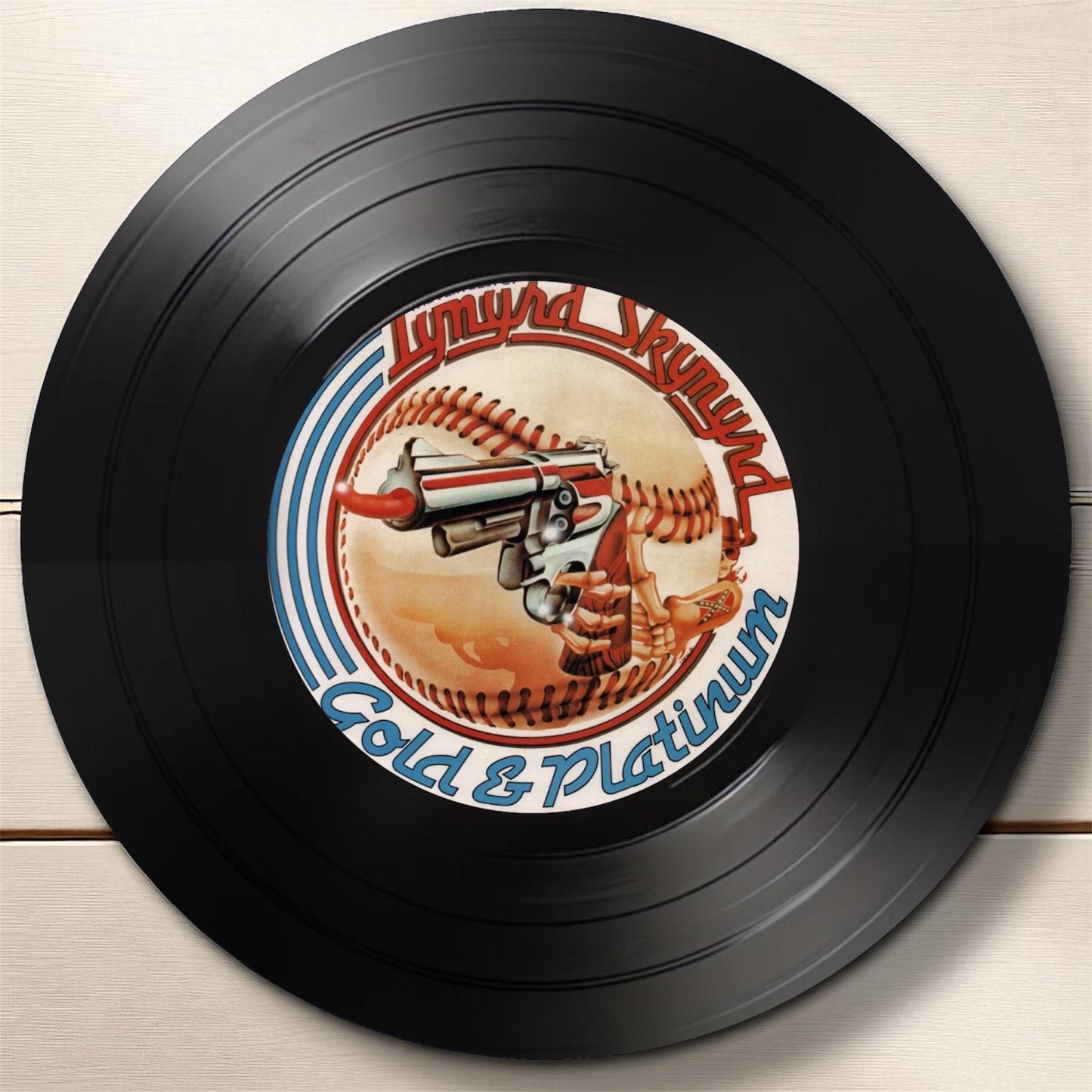Set of 4 Lynyrd Skynyrd Round Record Coasters Retro Decor, Man Cave Decor, Rock Band, Music Themed, Rock Music Gift, Lynyrd Skynyrd gift,