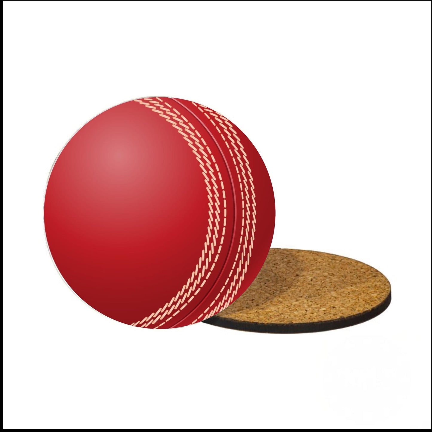 Personalised Cricket Ball Coaster, Round Shape, Cricket Decor, Cricket Ball Coaster, Cricket Gift, Sports Coaster, Gift For Cricket Lover