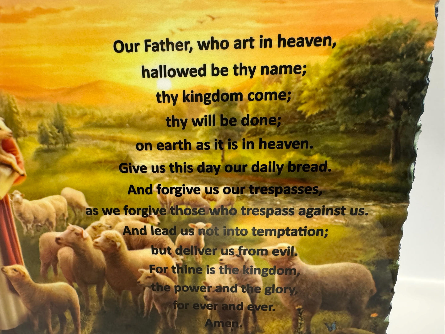 Lords prayer slate| bible gift| religious gift| Jesus and sheep | bible verse| bible prayer| gift for her | Christian gift | Christianity |