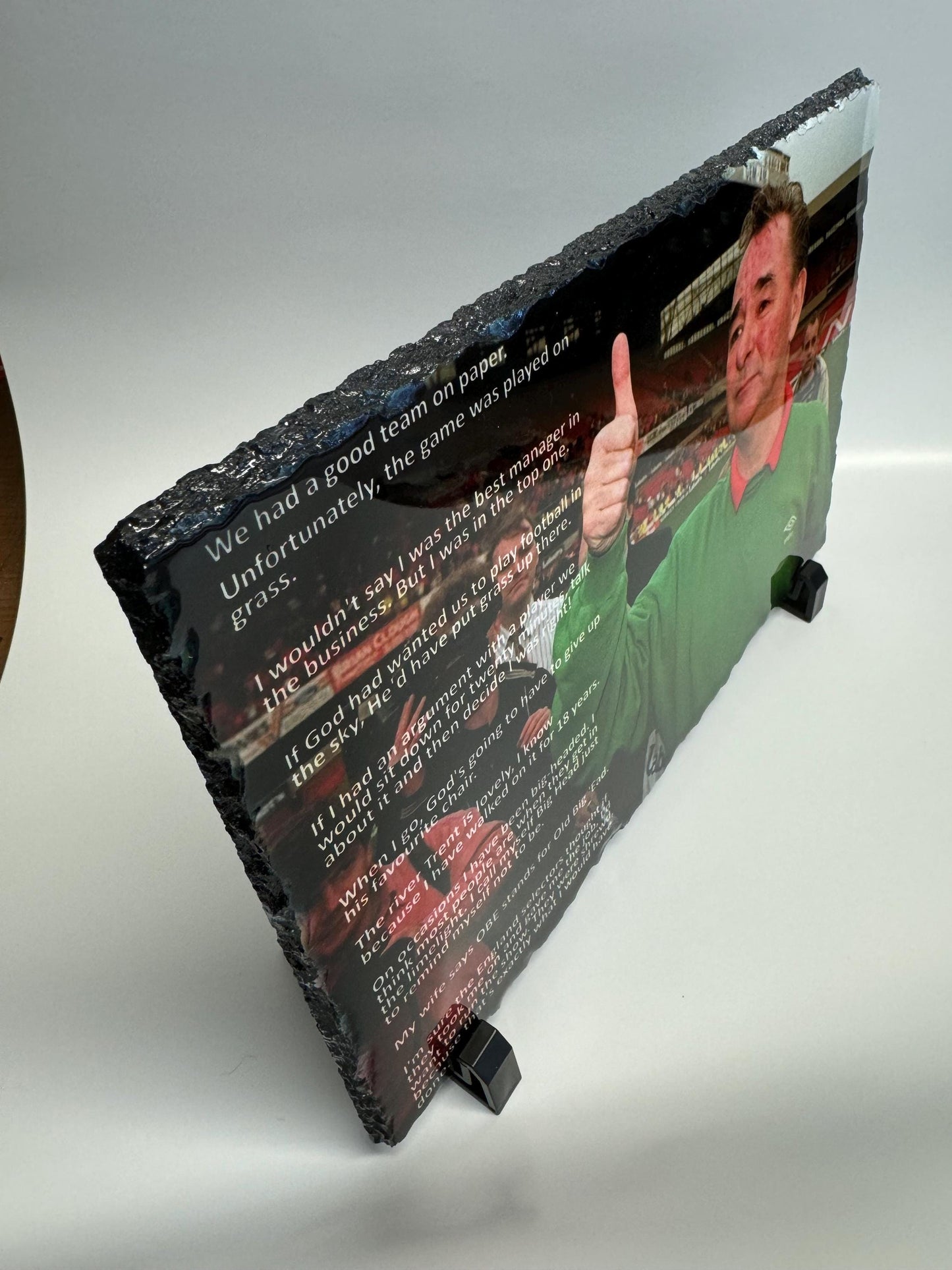 Brian Clough OBE quotes slate| old big head slate forest | for the forest fan that has everything