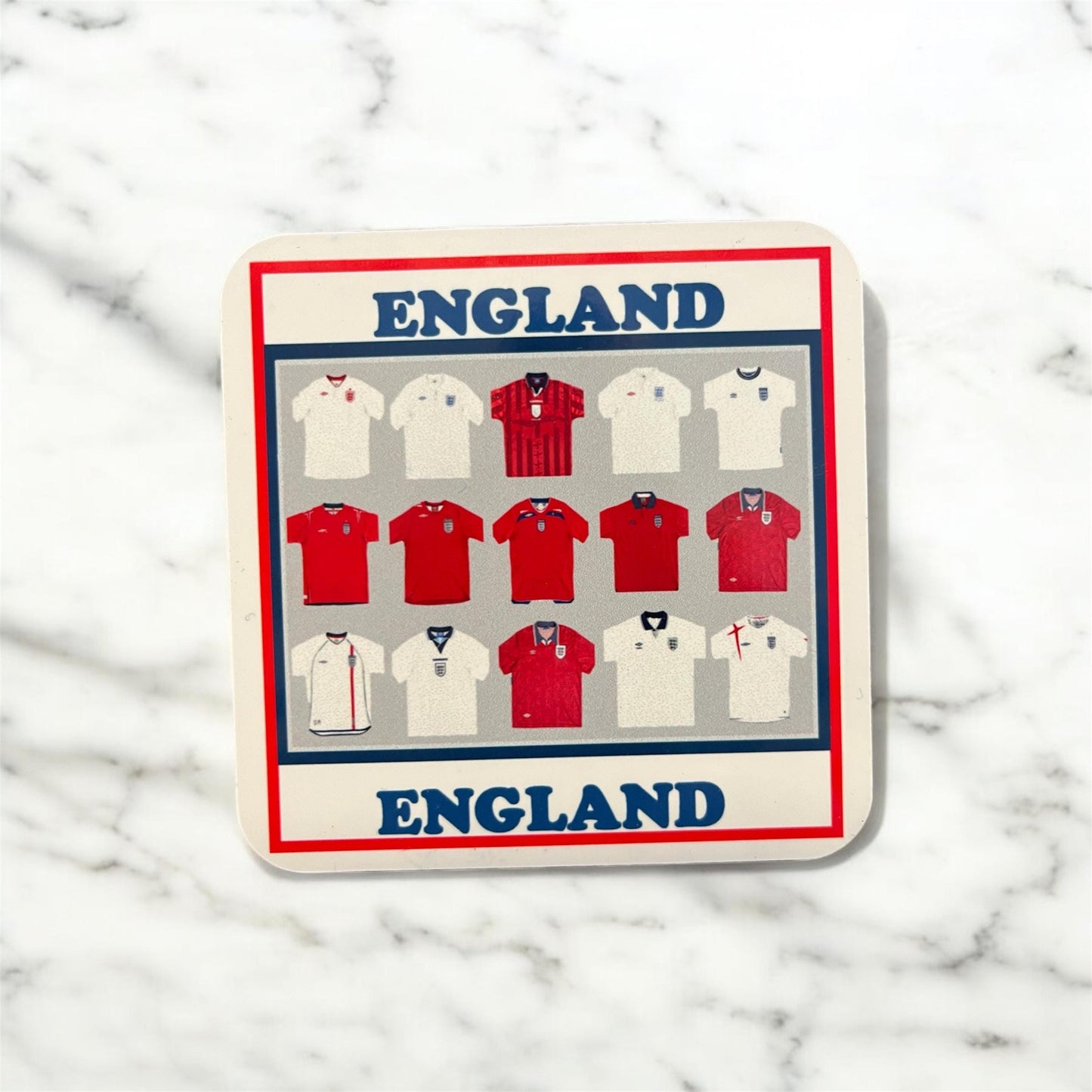 England Shirts Mug and Coaster Set, Football Fan Gift, England Fan Gift, England Football, England Merchandise, England Gift Set, Soccer Fan Gift, England Soccer