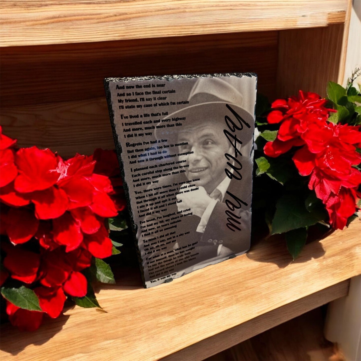 Timeless Elegance: Handmade Slate Plaque with Frank Sinatra's 'My Way' Lyrics, HomeDecor, Song Lyrics, Handmade, Gift For Him, Gift For Her