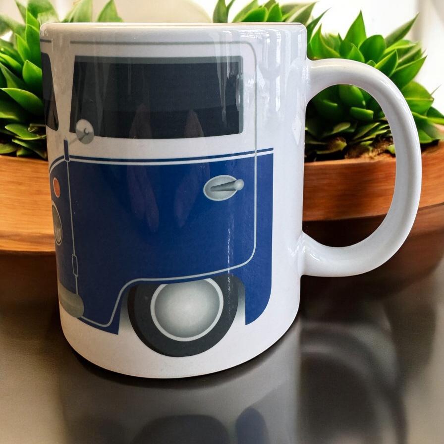 VW Camper mug in various colours, retro camper, camper mug, gift for him, gift for her, car lover gift, classic car gift personalisable,