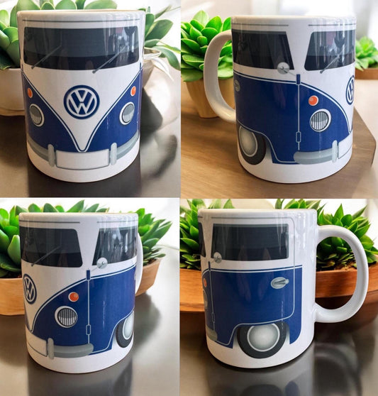 VW Camper mug in various colours, retro camper, camper mug, gift for him, gift for her, car lover gift, classic car gift personalisable,