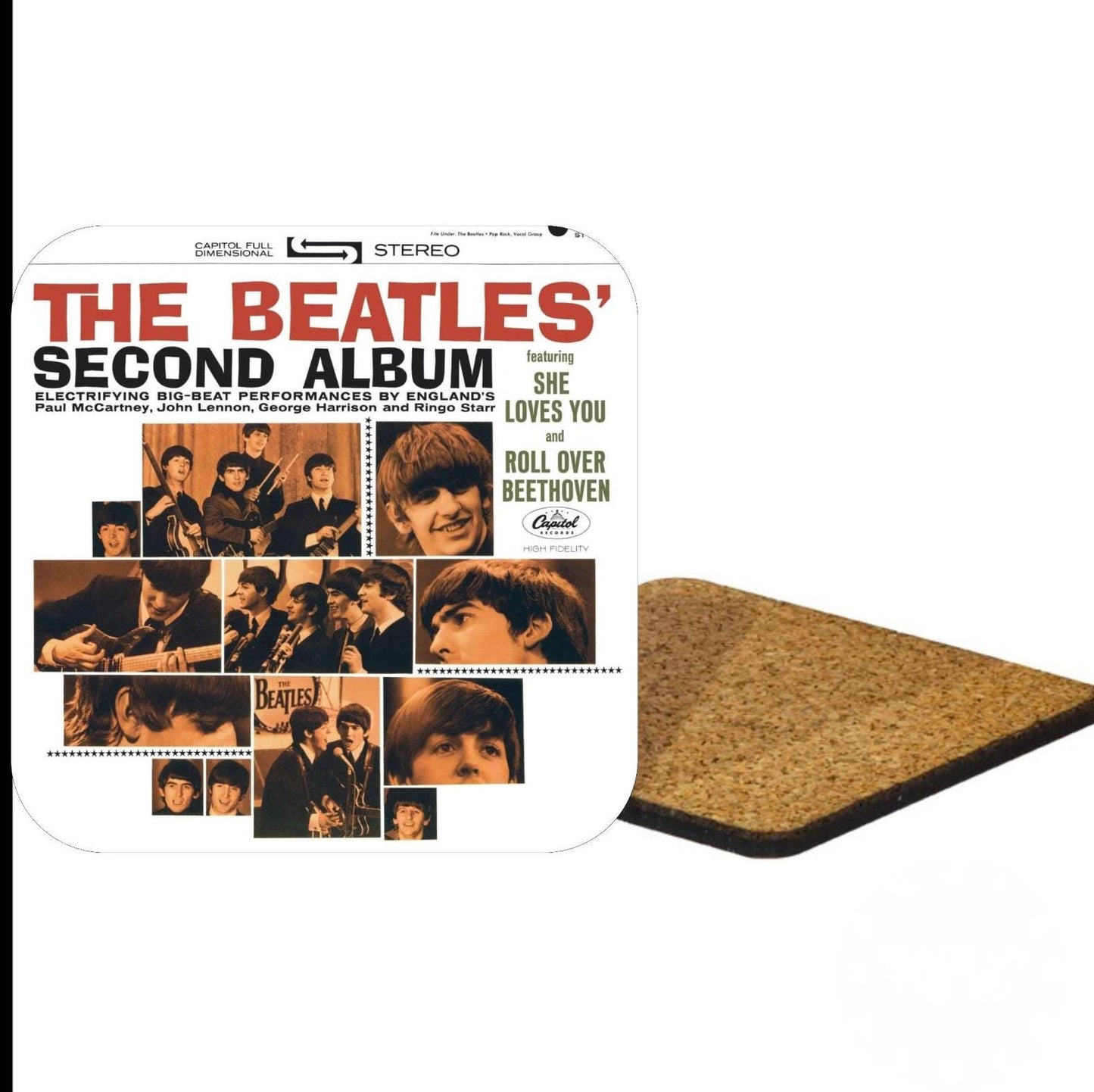 Set of 4 Beatles Album Cover Coasters, Handmade Drink Coasters, Music Lover Gift