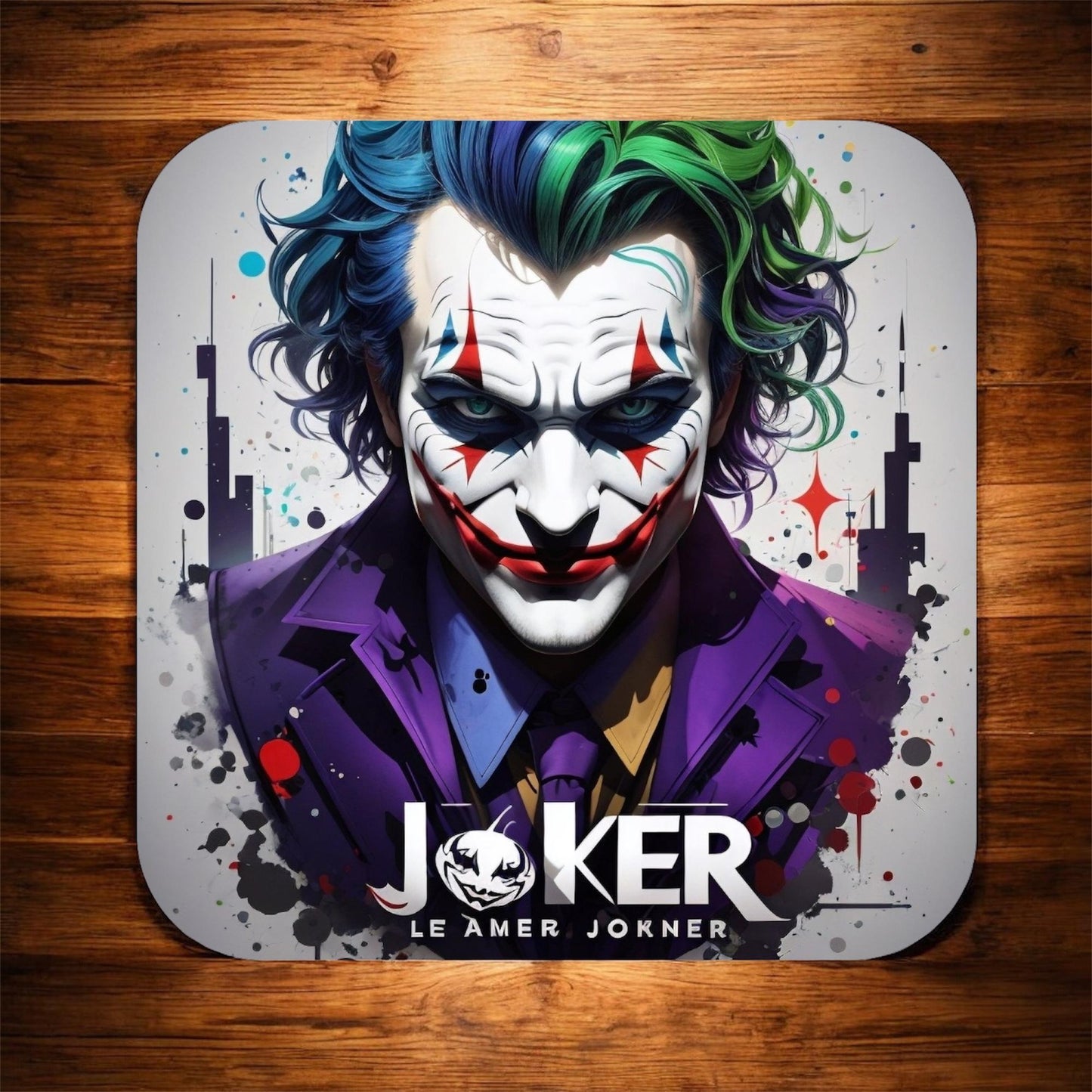 Set of 4 Joker-inspired Coasters| DC Joker coasters  Unique Coasters| Man cave gift ideas | Gifts for him| gifts for her| The joker coasters