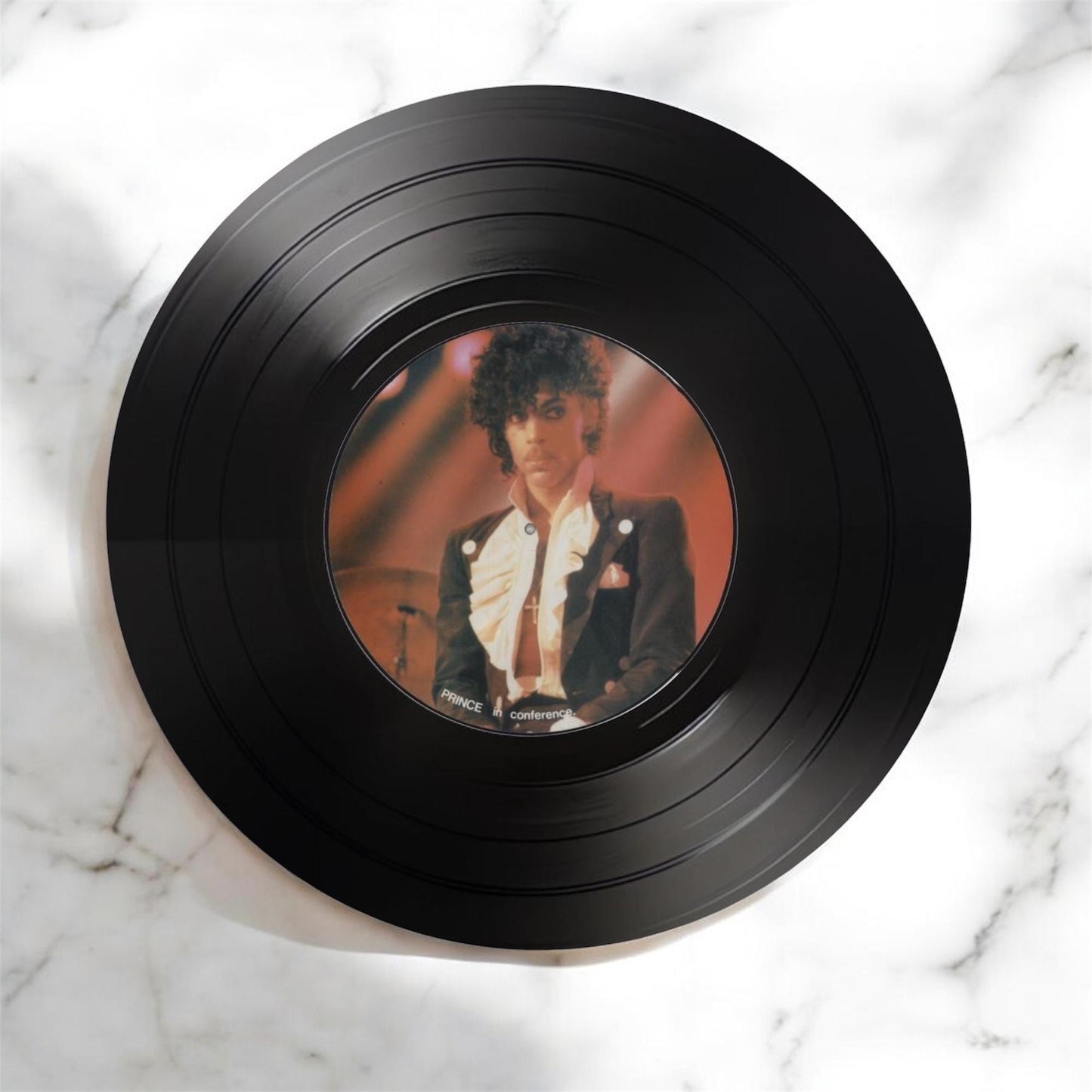 Set of 4 Round Record Coasters Featuring Prince, Unique Music Lover Gift, Record Coasters, Music Lover Gift, Drink Coasters, Musician Gift