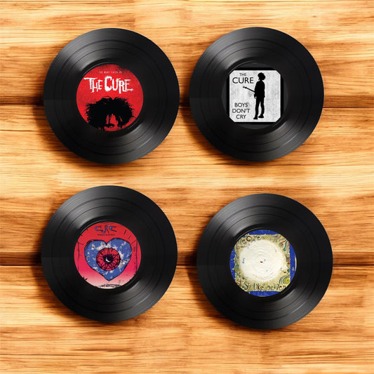 Set of 4 The Cure drink coasters|The Cure Gift| Gifts for Nan | Music fan gift|Gift for her| Rock music gifts| Gift for him Robert Smith