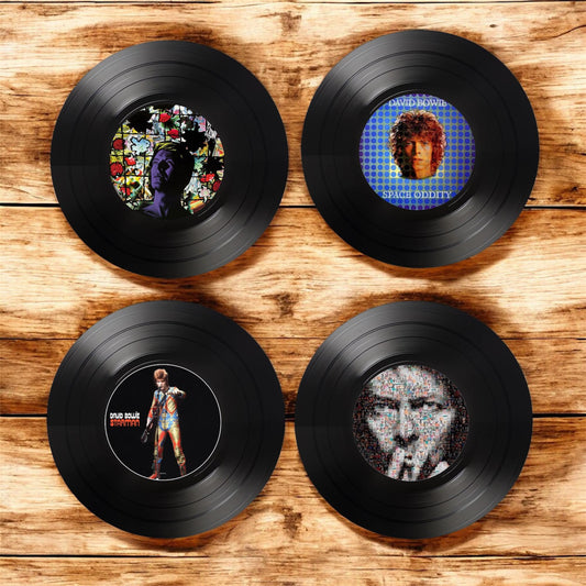 Set of 4 David Bowie drink coasters|David Bowie coasters| Gifts for Nan | Music fan gift|Gift for her| Rock music gifts| Gift for him