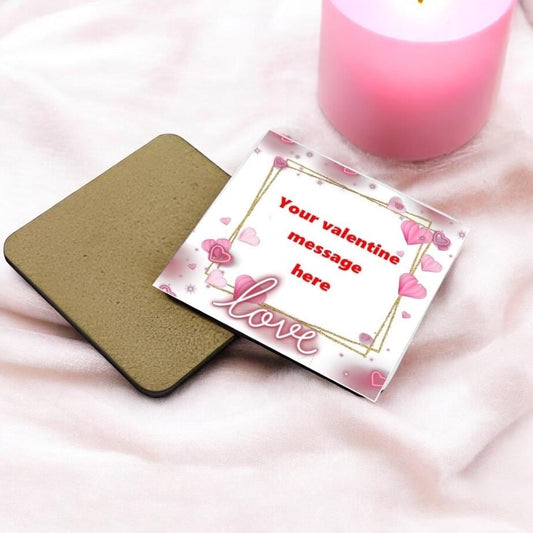 Custom Valentine Coaster, Personalised Love Gift for Him or Her,Custom Valentine Coaster, Personalised Love Gift for Him or Her