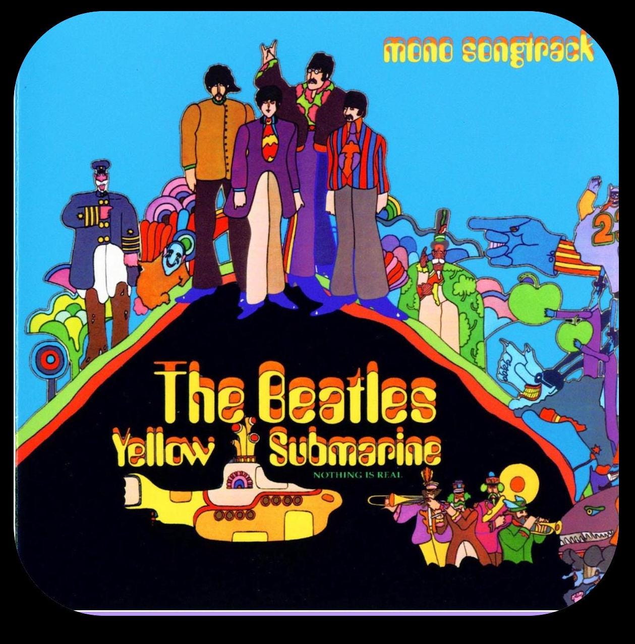 Set of 4 Beatles Album Cover Coasters, Handmade Drink Coasters, Music Lover Gift
