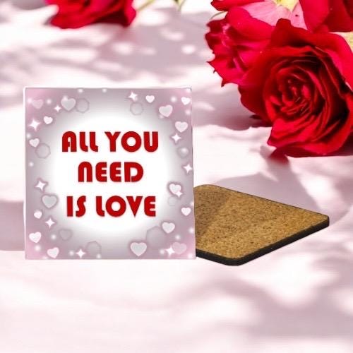 Valentine's Day Coaster, Heart Design, Love Gift, Romantic Home Decor Coaster, Coaster, Romantic Home Decor, Valentine's Day Gift,