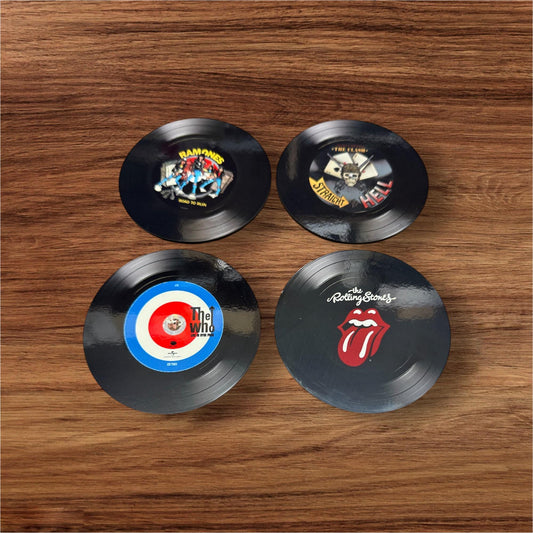 Music Band Coasters, Set of 4 Handmade Drink Coasters, Band Memorabilia, Drink Coasters, Music Lover Gift, Vintage Band Merchandise