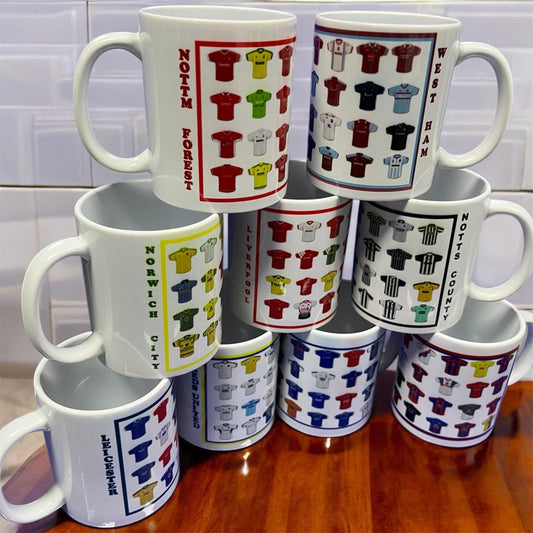 Football shirt mugs |football team |personalised| mug for football fans| Christmas gift|