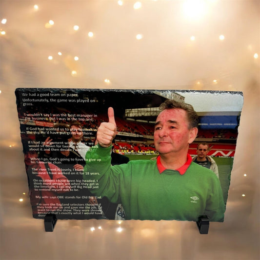 Brian Clough OBE quotes slate| old big head slate forest | for the forest fan that has everything