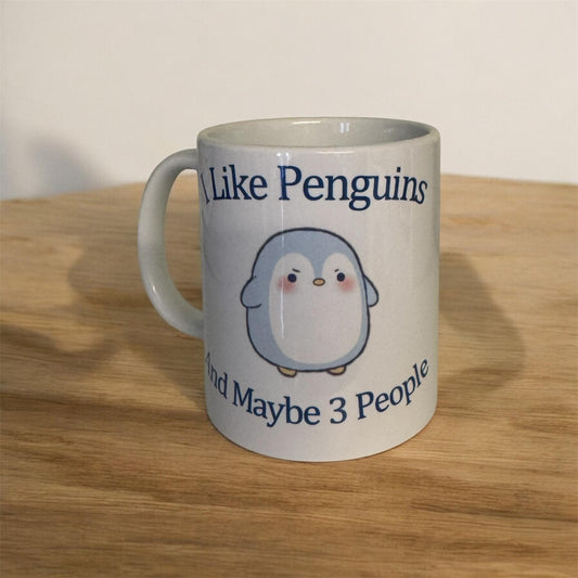 Funny Penguin Coffee Mug, Unique Gift for Penguin Lovers, Penguin Mug, Funny Coffee Mug, Cute Penguin Cup, Coffee Lover Gift, Office Mug