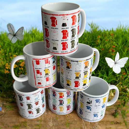 football kit mugs |football team |personalised| mug for football fans| Christmas gift| kits| football| football kits