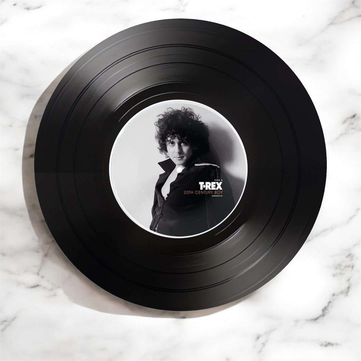 Set of 4 T-Rex Round Record Coasters Retro Decor, Man Cave Decor,  Rock Band, Music Themed, Rock Music Gift,T-Rex gift,Glam rock gift