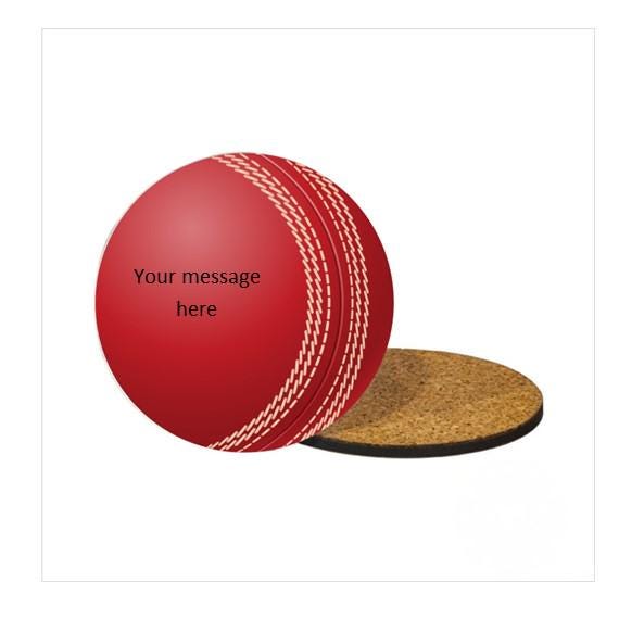 Personalised Cricket Ball Coaster, Round Shape, Cricket Decor, Cricket Ball Coaster, Cricket Gift, Sports Coaster, Gift For Cricket Lover
