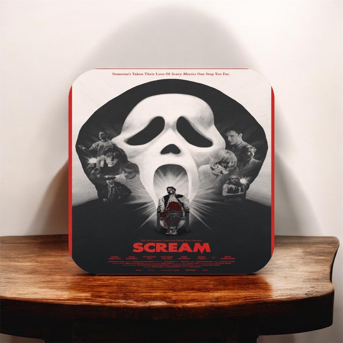 Set of 4 Scream Coasters, gifts for him| gifts for Horror lovers | gifts for her| Scream fans coasters| iconic coasters| horror fans