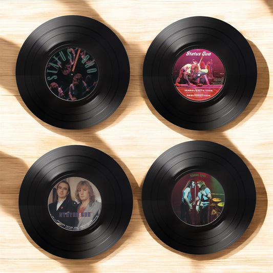 Set of 4 Status Quo drink coasters|Status Quo coasters| Gifts for Nan | Music fan gift|Gift for her | classic rock gifts| Gift for him