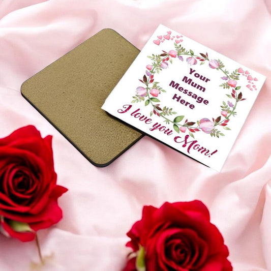 Personalized Mother's Day Birthday Coaster, Custom Gift for Mum