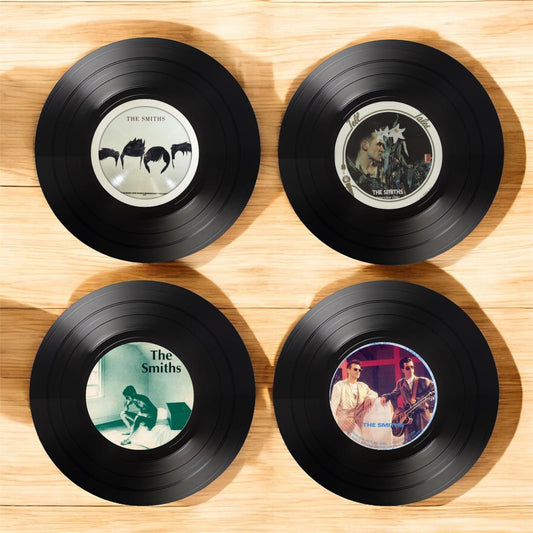 Set of 4 The Smiths Round Record Coasters, Vintage Vinyl Music Decor, Unique Coasters, Music Memorabilia, Music Fan Gift, Record Coasters