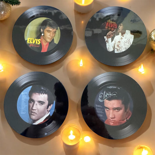Set of 4 Elvis Presley drink coasters| Elvis coasters| Gifts for Nan | Music fan gift| Rock and roll | Rock and roll gifts| Gift for him