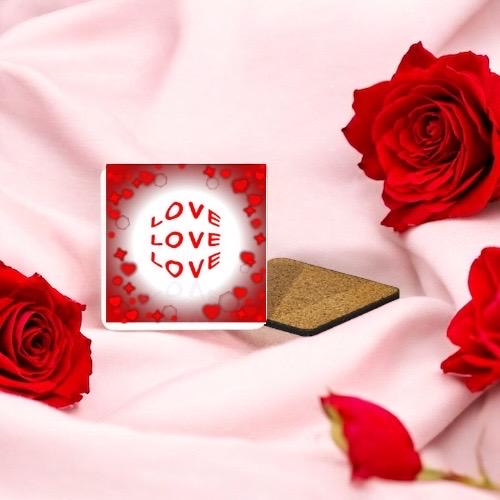 Valentine's Day Coaster, Heart Design, Love Gift, Romantic Home Decor Coaster, Coaster, Romantic Home Decor, Valentine's Day Gift,